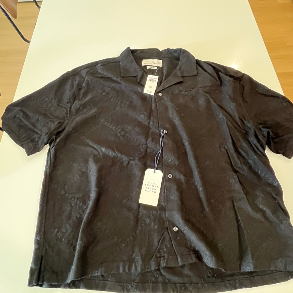 Abercrombie & Fitch Black Linen Blend Shirt
